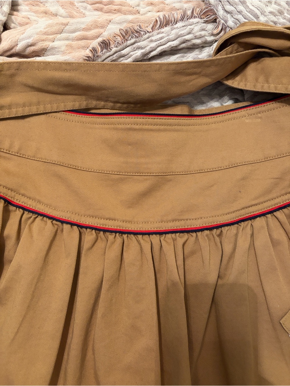Women’s Tan A-Line Belted Skirt - Picture 3 of 6